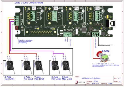 GRBL + Gecko G540 Combo Wiring Diagrams - 3DTek CNC